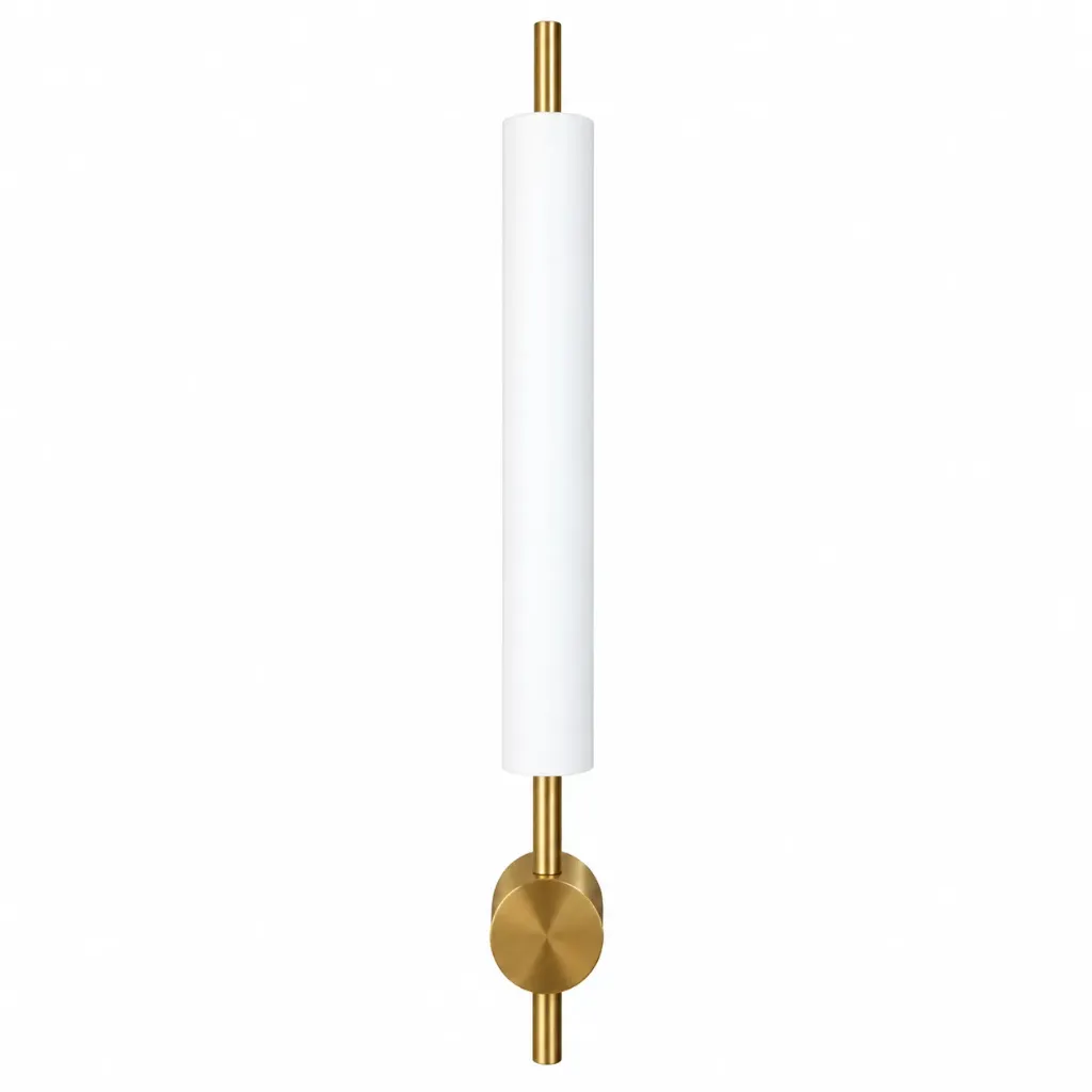 Gold White Cylinder Wall Lamp | 9W H70cm