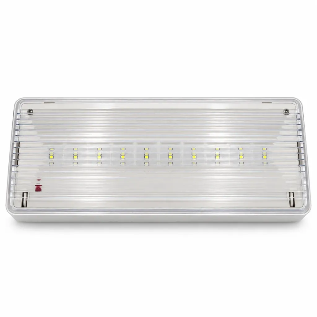 White Surface-Mounted LED Emergency Exit Light 5W 3-Hour Backup