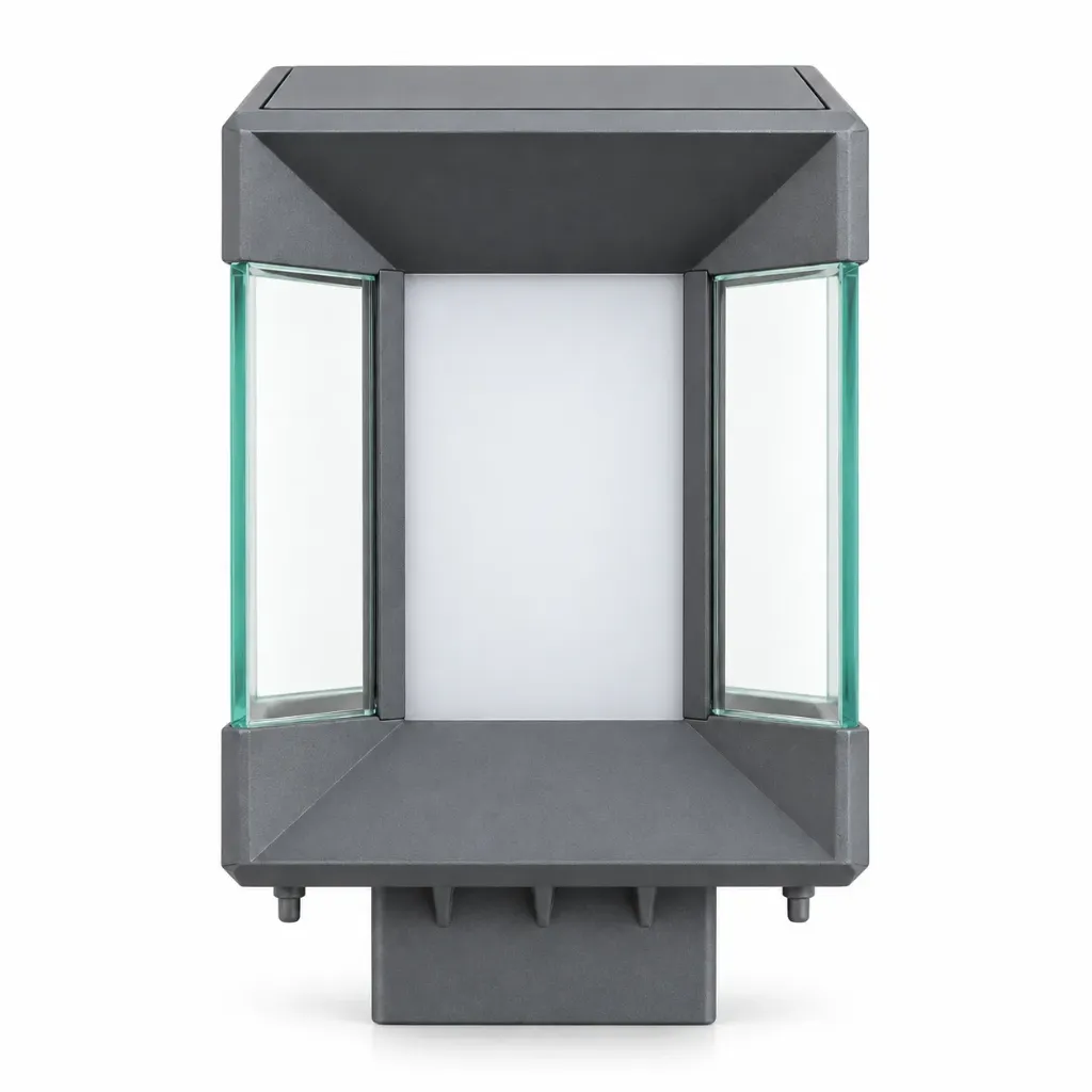 [FN2182-1xE7-54GY] Square Grey Outdoor Fence Light 1xE27