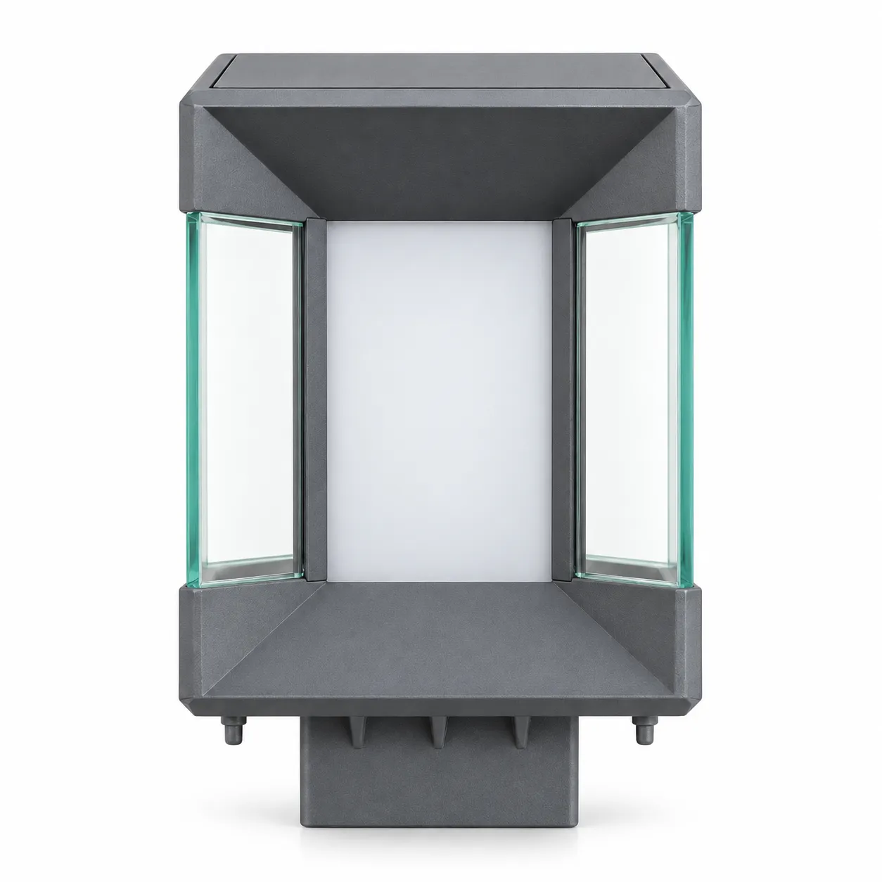 Square Grey Outdoor Fence Light 1xE27
